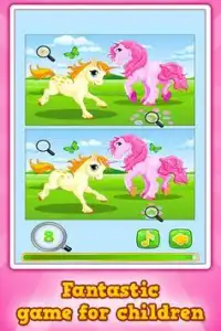 Midilli ve Unicorn : Fark Bul *Ücretsiz oyunlar Screen Shot 0
