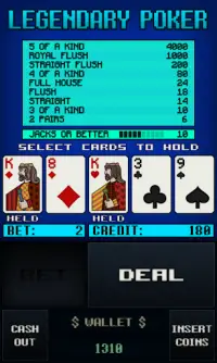 Legendary Video Poker Screen Shot 2