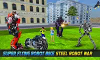 Super Flying Robot Bike Steel Robot War Screen Shot 2