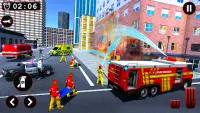 Fire Engine Sim firetruck Game Screen Shot 2