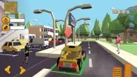 Monster Smashy Cars-Blocky City Driving Adventures Screen Shot 3