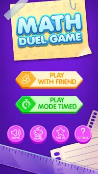 Math Duel Game - 2 players Screen Shot 2