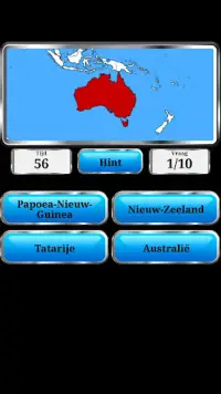 Wereld Geografie - Quiz Spel Screen Shot 1