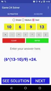Math 24 Game and Solver Screen Shot 4