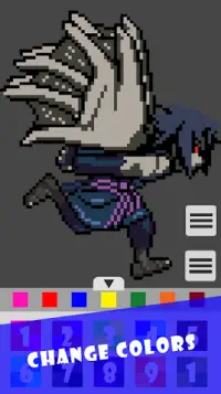 Pixel Art Sasuke Coloring Games Screen Shot 1
