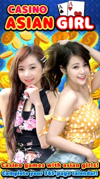 Asian Girl Casino Slots : Model calendar casino Screen Shot 0