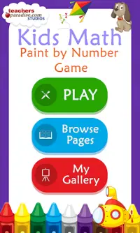 Kids Math Paint by Number Game Screen Shot 0