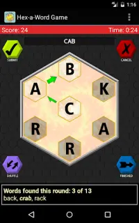 Hex-a-Word Game Screen Shot 11