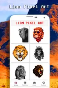 Color del león por número - Pixel Art Screen Shot 0