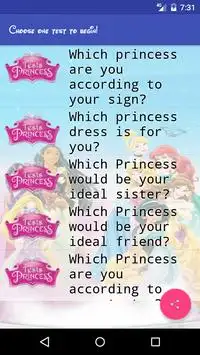 Quelle princesse ressemblez-vous le plus? Tests Screen Shot 1