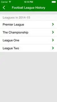 Football League History Screen Shot 1