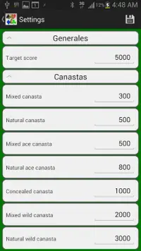 Canasta Score Screen Shot 4