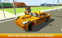 Blocky Taxi Driver: City Rush Screen Shot 0