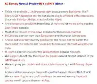 dream11 ipl fantasy cricket & Kc Dream11 team news Screen Shot 3