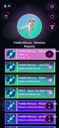 Freddie Mercury Queen Tiles Hop - Neon EDM Rush Screen Shot 0