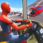 simulatore di corse di autobus supereroi