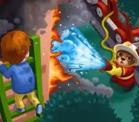 Bear Fireman Hero City Rescue! Screen Shot 5