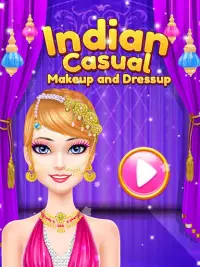 Indian dressup game and salon makeup game for girl Screen Shot 0