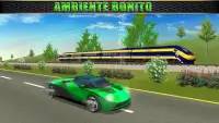 Simulador de carro vs trem Real Racing Screen Shot 0