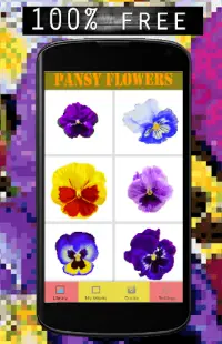 Pansy Flowers Color By Number-Pixel Art Screen Shot 1