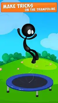 Stickman Trampline Flip Jumping Game Screen Shot 0