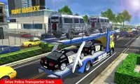 Polícia avião Cars Transporter: Haulers Condução Screen Shot 1