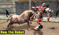 Super Roboter vs angry Stier Angriff Simulator Screen Shot 2