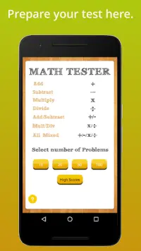 Math Tester FREE Screen Shot 0