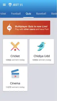 Jeet11 Mini - Unlimited Games and Quizzes Screen Shot 3