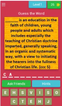 Catechism Quiz (Catholic Word Game) Screen Shot 0