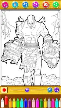 coloring the god of Warrior hero kratos Screen Shot 4