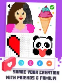 Amor Pixel Art Cor por número - No Draw Coloração Screen Shot 4