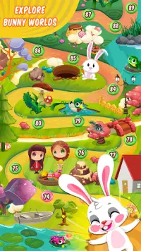 Easter Rabbit Egg Jogos: Candy Match 3 e Vestir Screen Shot 1