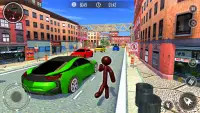 Spider Stickman Hero - Rope Gangster Crime Games Screen Shot 3