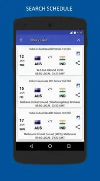 Cricket Schedule Screen Shot 3