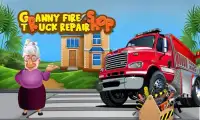 Granny Firetruck Repair Shop Game Screen Shot 0