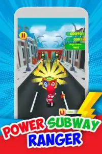 Power Ninja Steel Subway Runner 3D Screen Shot 2