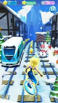 Snow Princess Subway Surf: Rush Run In Frozen Rail Screen Shot 2