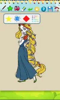 Painting Rapunzel; Coloring Book Game Screen Shot 3