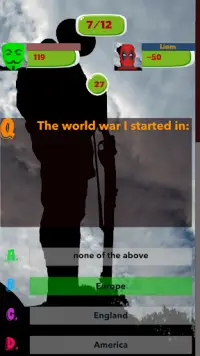 World War 1 Knowledge test Screen Shot 1