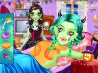 Хэллоуин макияж и одеваются игры для девочек Screen Shot 3