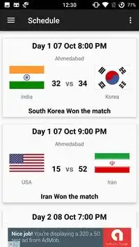 WC Kabaddi: Schedule n Results Screen Shot 4