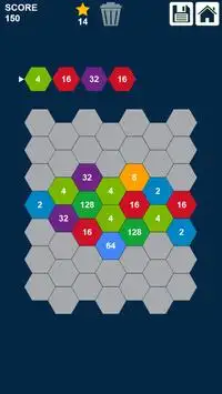 Sechsecke 2048 Puzzle: schieben und zusammenführen Screen Shot 0