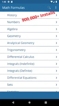 Math Formulas Screen Shot 0