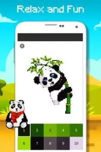 Panda colorindo pelo número - arte do pixel Screen Shot 4