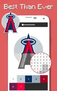 Baseball Logo Color By Number - Pixel Art Screen Shot 2