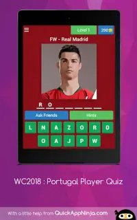 World Cup 2018 : Portugal Player Quiz Screen Shot 2