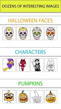 Effrayant Halloween Pages colorier - Sucre Crânes Screen Shot 2