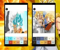 Goku Pixel Color by Number: Goku Saiyan Pixel Art Screen Shot 1