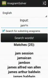 AnagramSolver Screen Shot 2